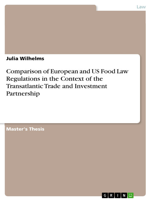 Cover image for Comparison of European and US Food Law Regulations in the Context of the Transatlantic Trade and Investment Partnership